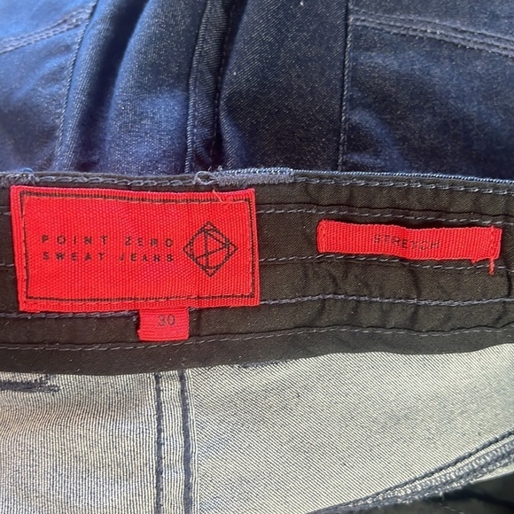 Point Zero Sweat Jeans Stretch Dark Blue Wash Cargo Shorts Size 30 - Picture 11 of 16
